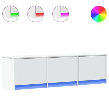 vidaXL TV Cabinet with LED White 140 x 34 x 40 cm Engineered Wood