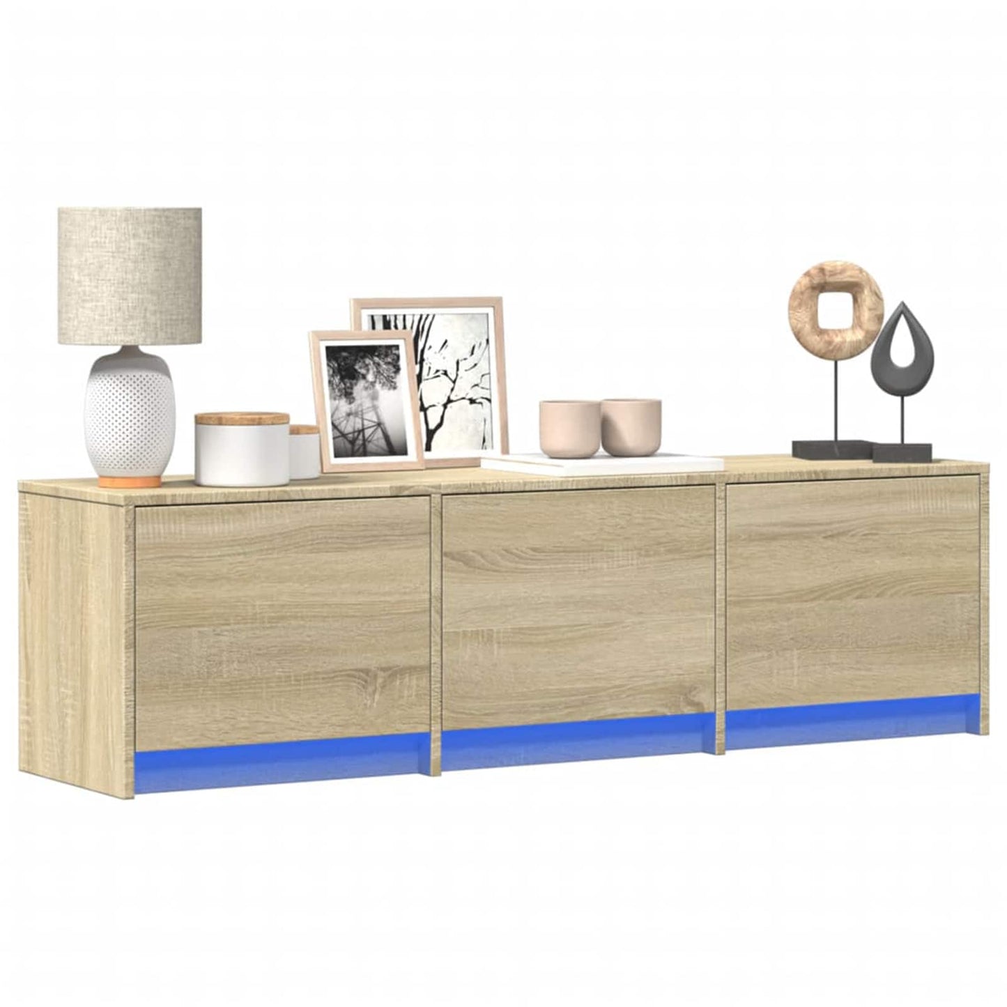 vidaXL TV Cabinet with LED Sonoma 140 x 34 x 40 cm Engineered Wood