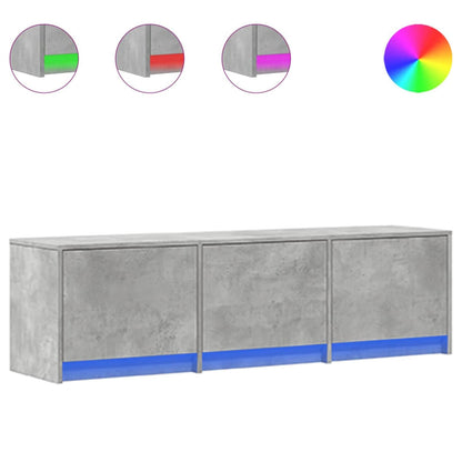 vidaXL TV Cabinet with LED Concrete 140 x 34 x 40 cm Engineered Wood