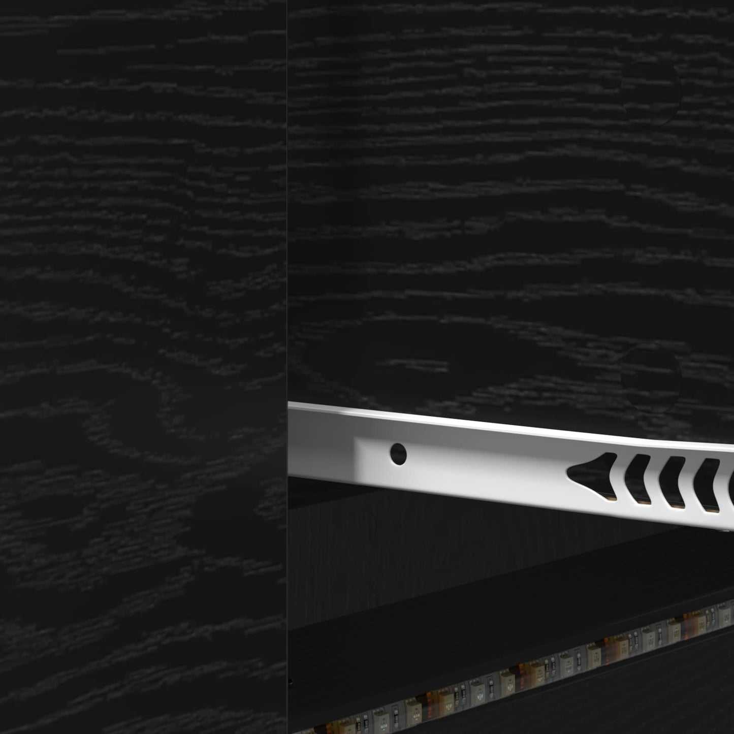 vidaXL TV Cabinet with LED Black Oak 140 x 34 x 40 cm Engineered Wood