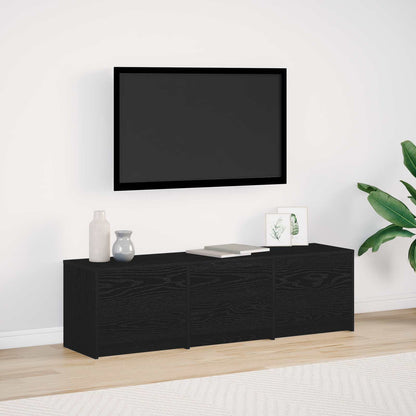 vidaXL TV Cabinet with LED Black Oak 140 x 34 x 40 cm Engineered Wood