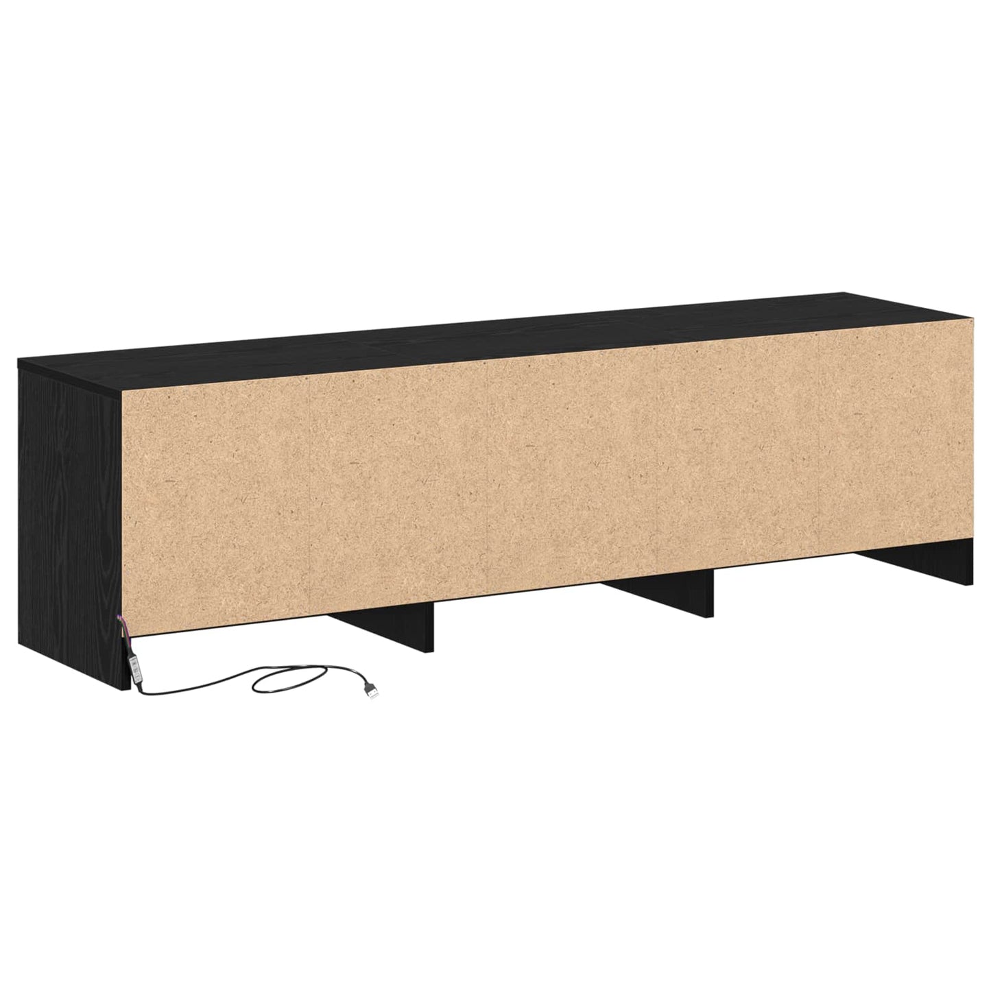 vidaXL TV Cabinet with LED Black Oak 140 x 34 x 40 cm Engineered Wood