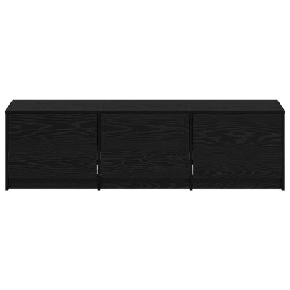 vidaXL TV Cabinet with LED Black Oak 140 x 34 x 40 cm Engineered Wood