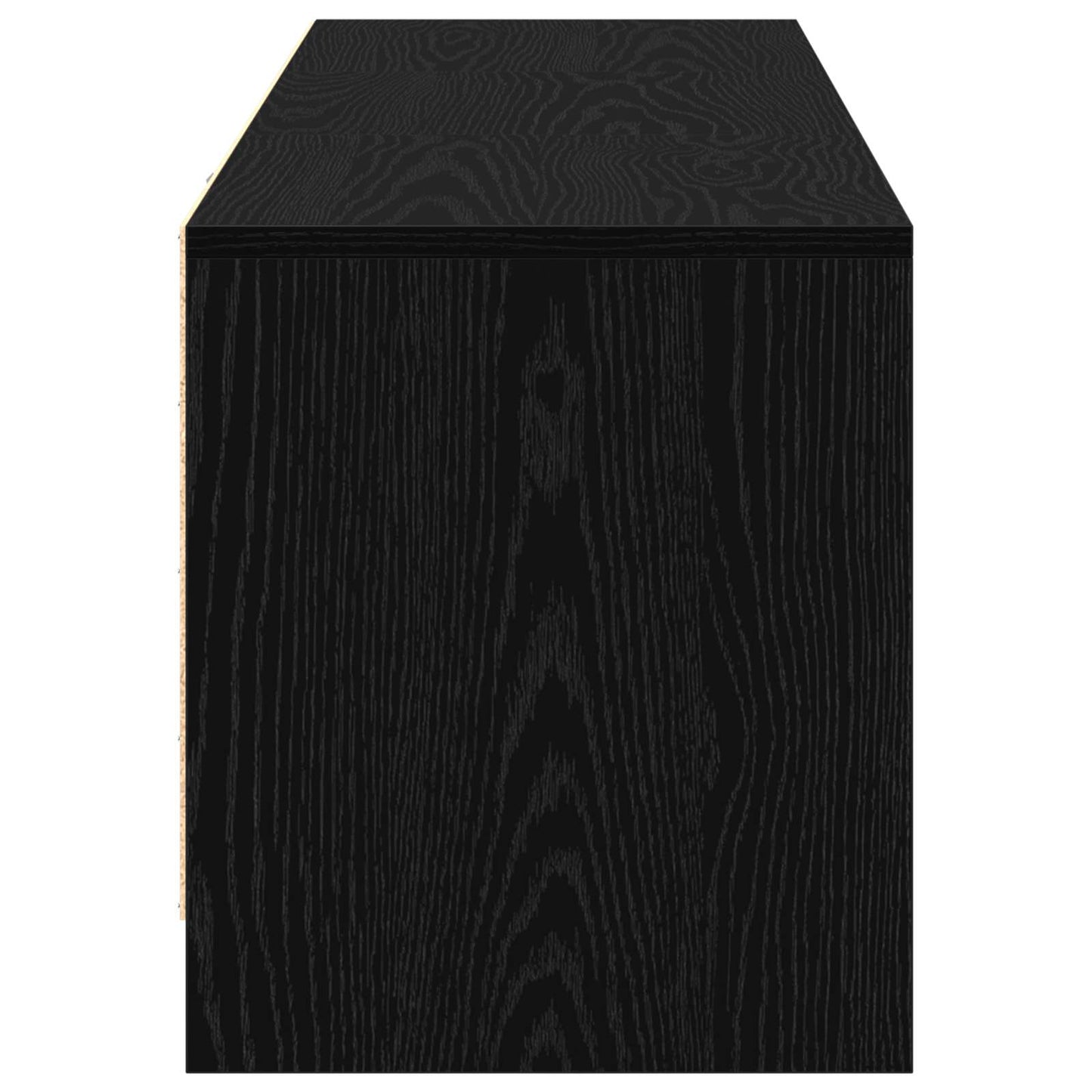 vidaXL TV Cabinet with LED Black Oak 140 x 34 x 40 cm Engineered Wood