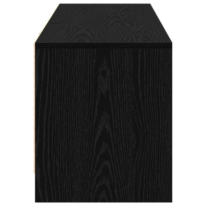 vidaXL TV Cabinet with LED Black Oak 140 x 34 x 40 cm Engineered Wood
