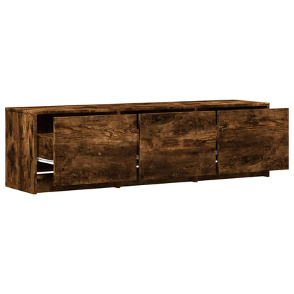 vidaXL TV Cabinet with LED Smoked Oak 140 x 34 x 40 cm Engineered Wood