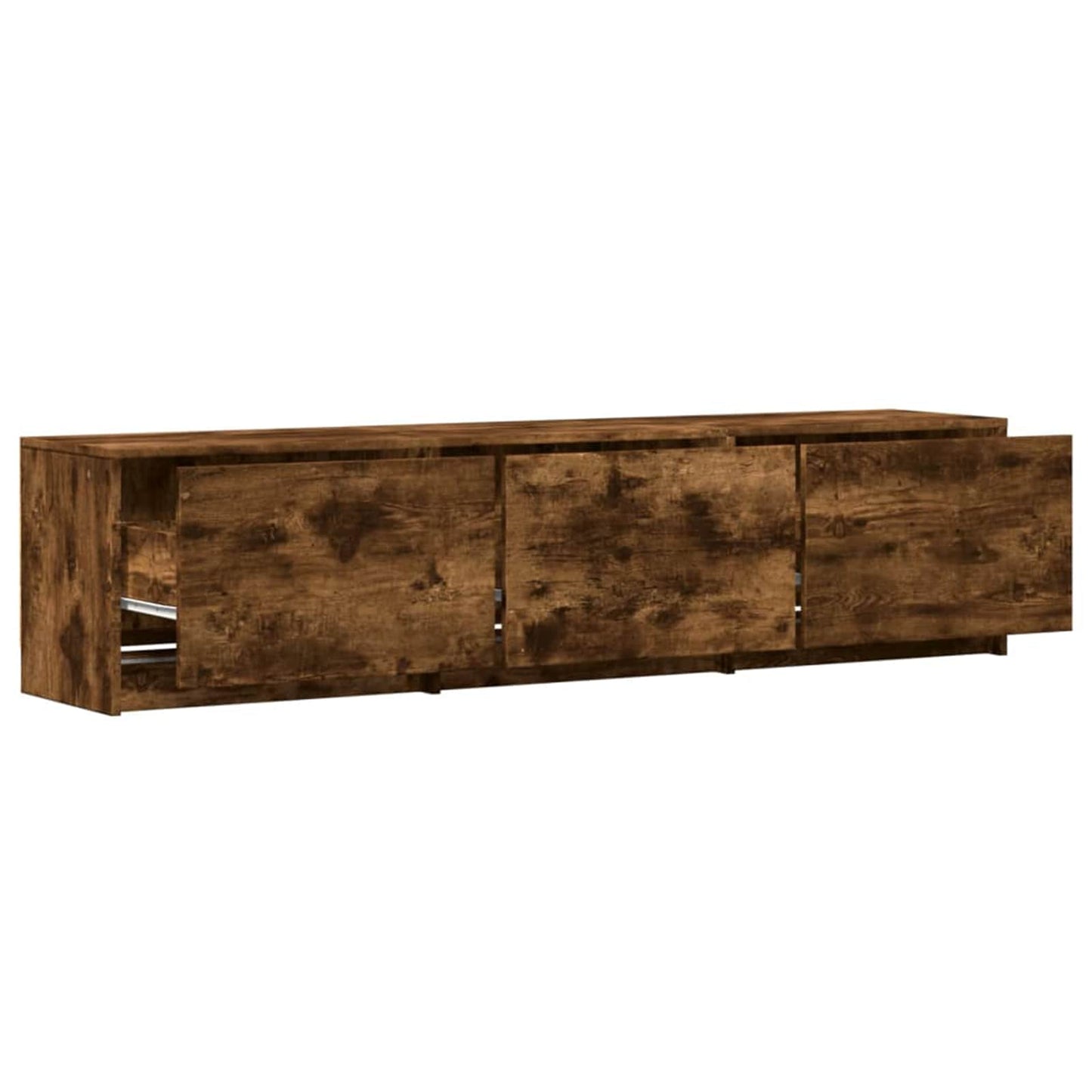 vidaXL TV Cabinet with LED Smoked Oak 165 x 34 x 40 cm Engineered Wood