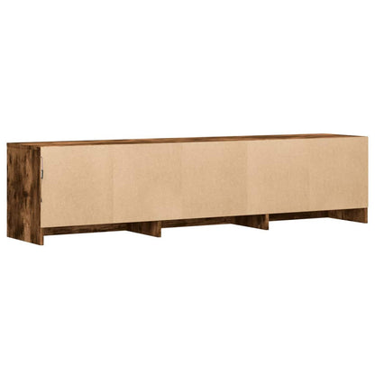 vidaXL TV Cabinet with LED Smoked Oak 165 x 34 x 40 cm Engineered Wood