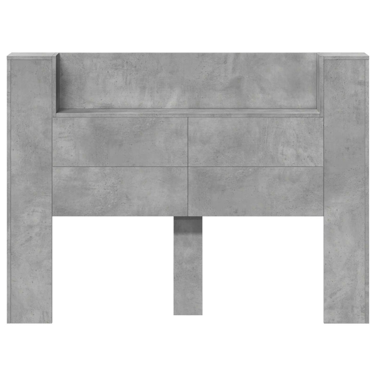 vidaXL Headboard Cabinet with LED Concrete 140 x 16.5 x 103.5 cm