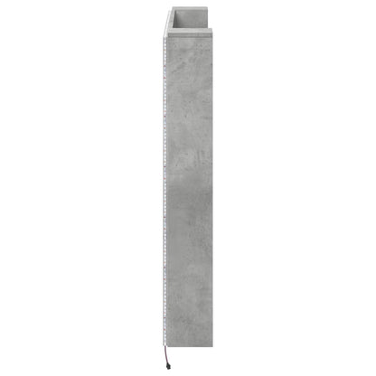 vidaXL Headboard Cabinet with LED Concrete 140 x 16.5 x 103.5 cm