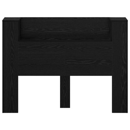 vidaXL Headboard Cabinet with LED Black Oak 140 x 16.5 x 103.5 cm