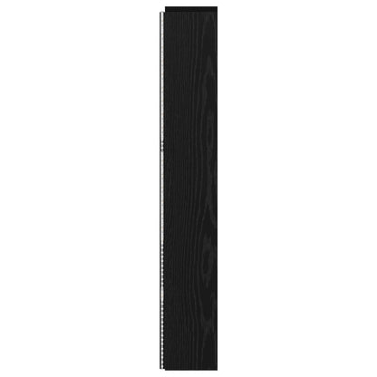 vidaXL Headboard Cabinet with LED Black Oak 140 x 16.5 x 103.5 cm