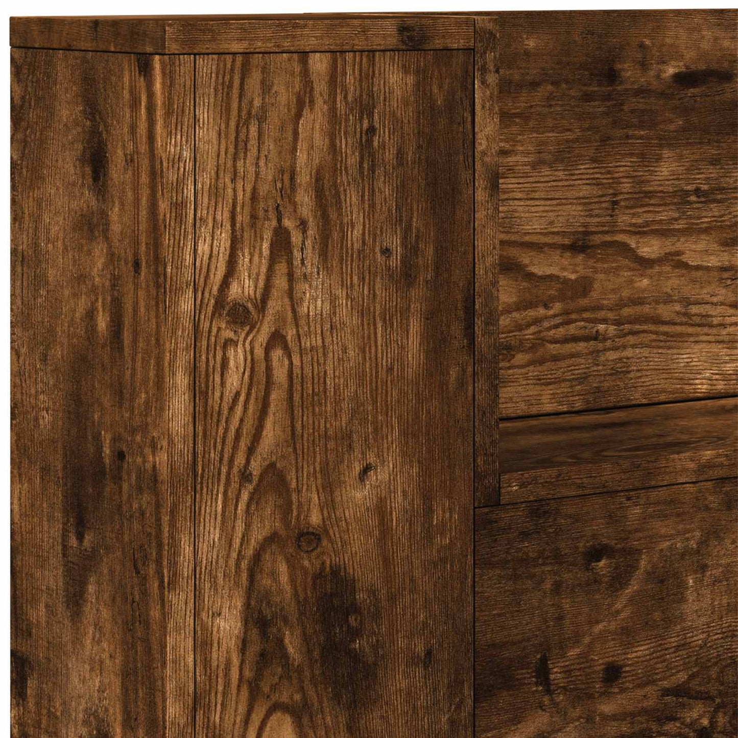 vidaXL Headboard Cabinet with LED Smoked Oak 160 x 16.5 x 103.5 cm