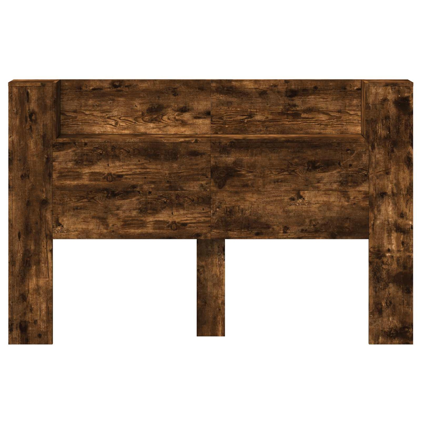 vidaXL Headboard Cabinet with LED Smoked Oak 160 x 16.5 x 103.5 cm