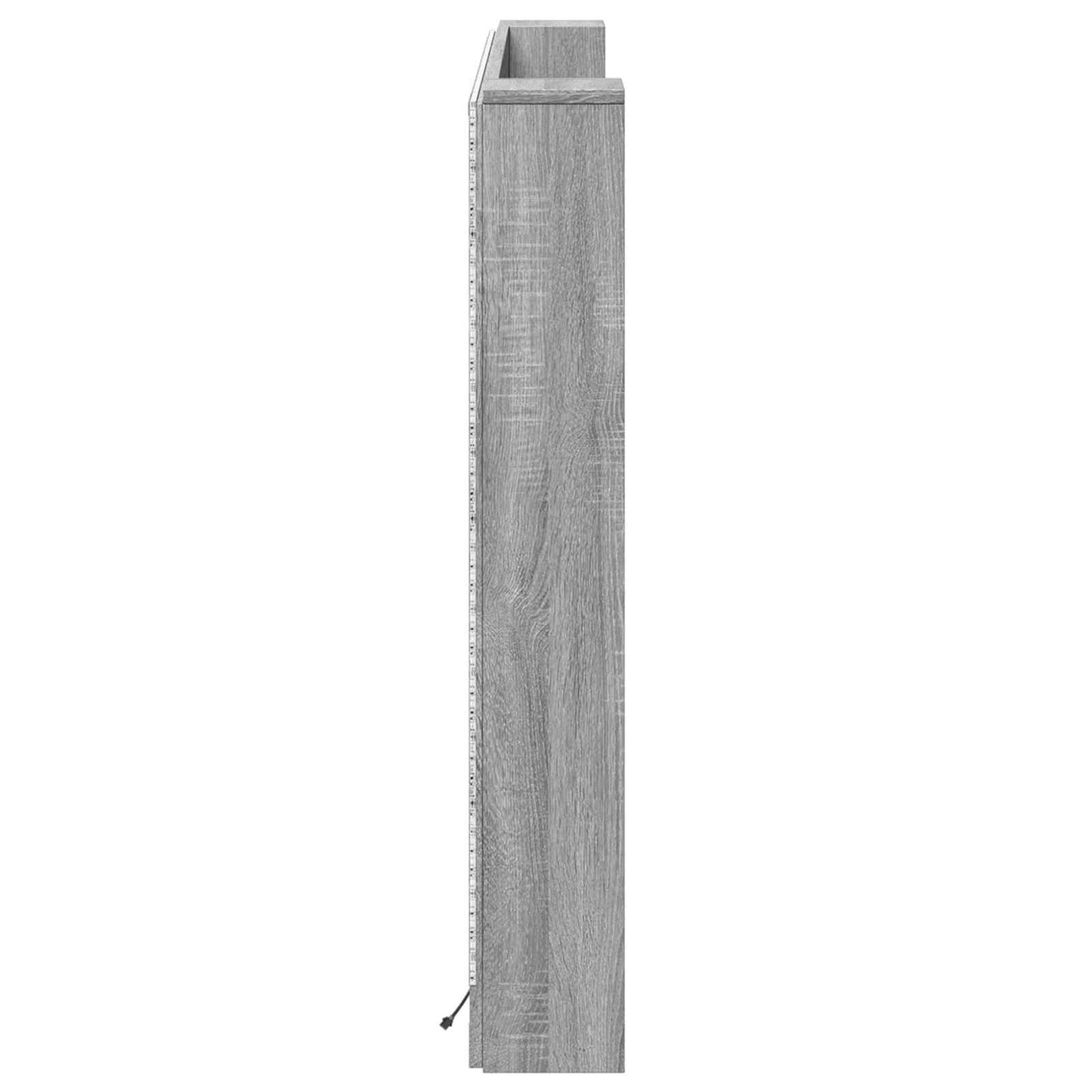vidaXL Headboard Cabinet with LED Grey Sonoma 160 x 16.5 x 103.5 cm