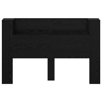 vidaXL Headboard Cabinet with LED Black Oak 160 x 16.5 x 103.5 cm