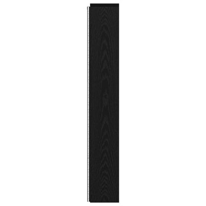 vidaXL Headboard Cabinet with LED Black Oak 160 x 16.5 x 103.5 cm
