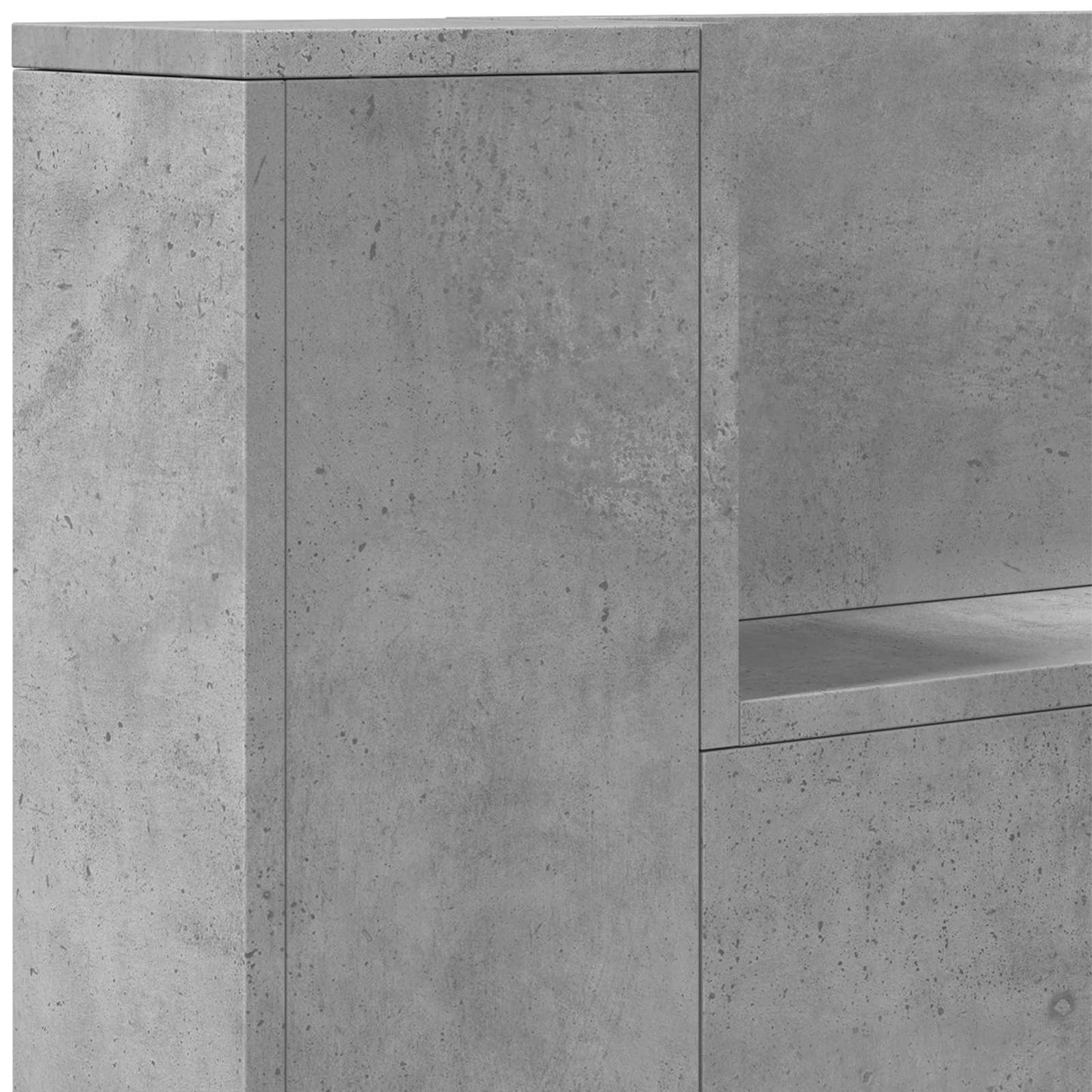 vidaXL Headboard Cabinet with LED Concrete 180 x 16.5 x 103.5 cm