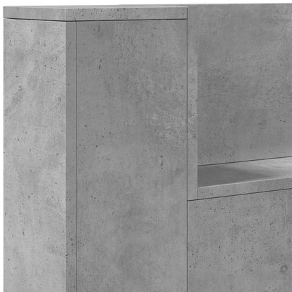 vidaXL Headboard Cabinet with LED Concrete 180 x 16.5 x 103.5 cm