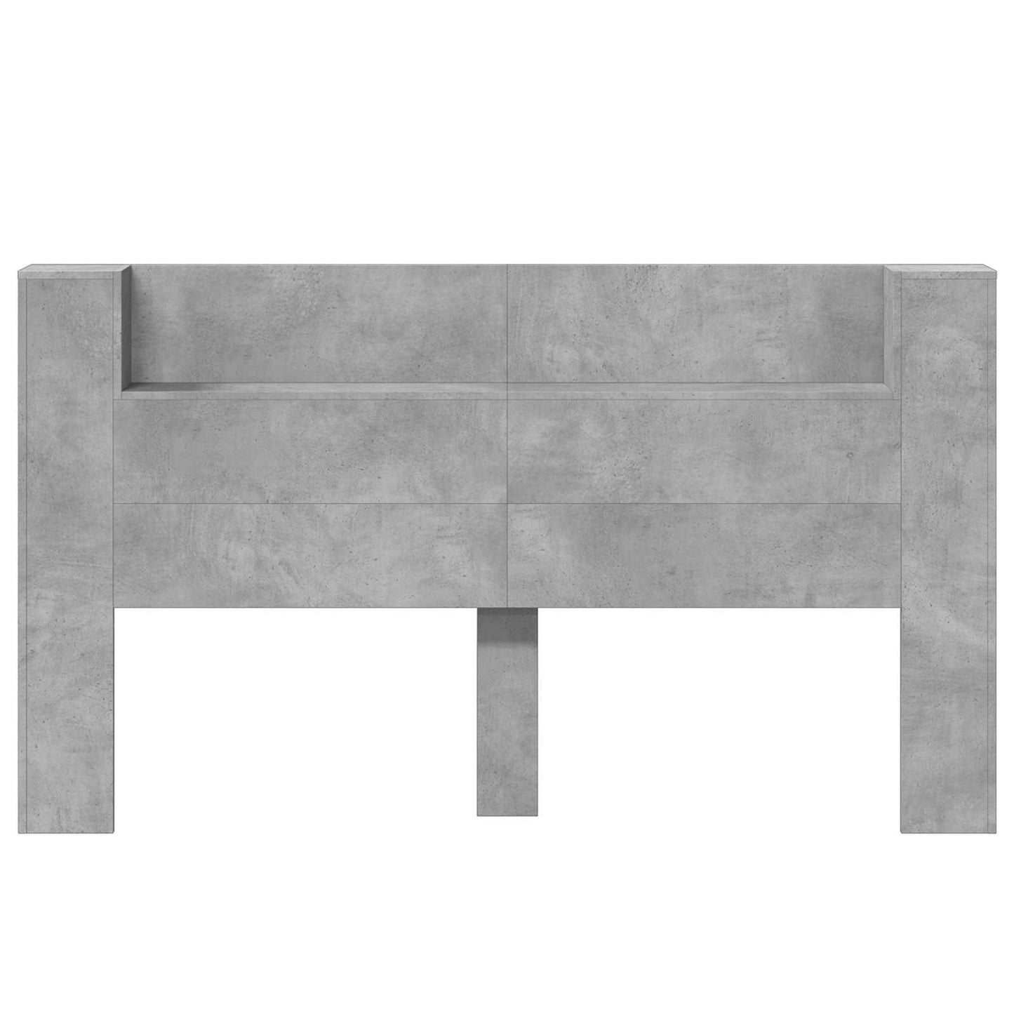 vidaXL Headboard Cabinet with LED Concrete 180 x 16.5 x 103.5 cm