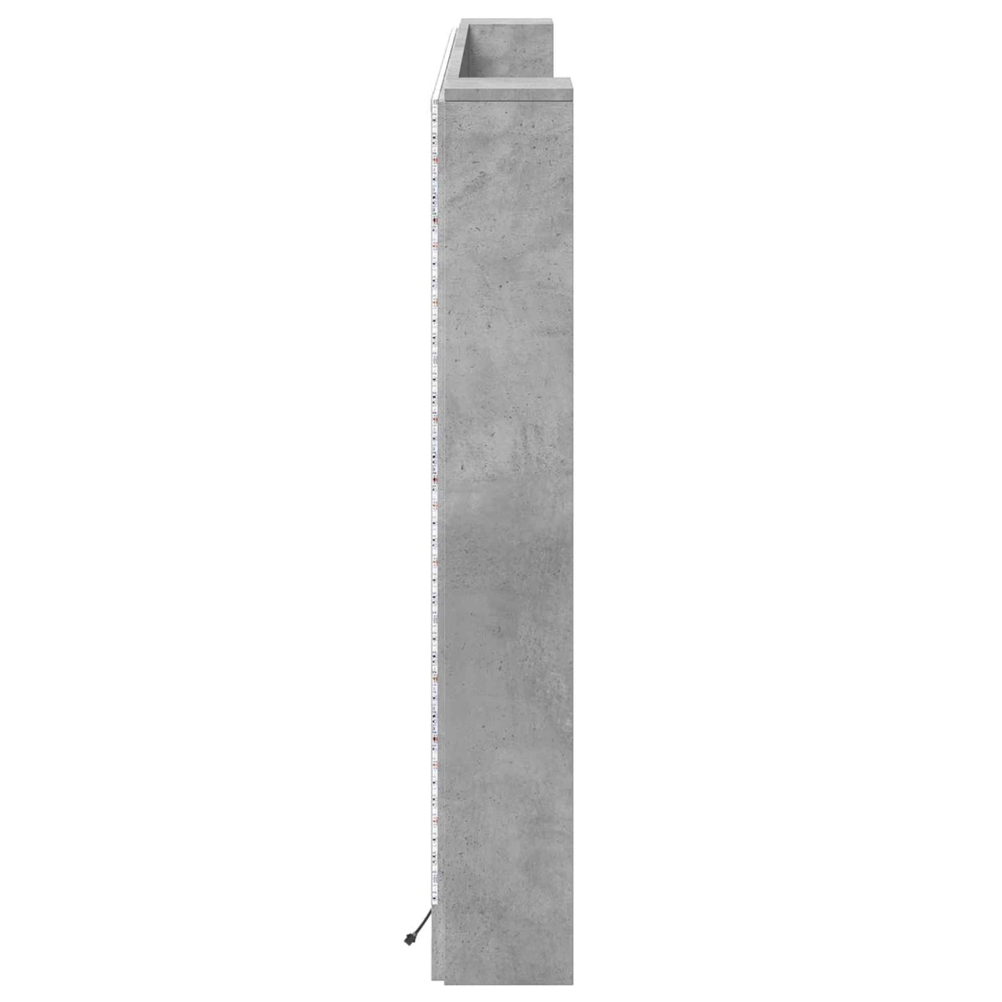 vidaXL Headboard Cabinet with LED Concrete 180 x 16.5 x 103.5 cm