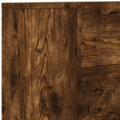 vidaXL Headboard Cabinet with LED Smoked Oak 180 x 16.5 x 103.5 cm