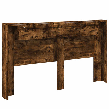 vidaXL Headboard Cabinet with LED Smoked Oak 180 x 16.5 x 103.5 cm