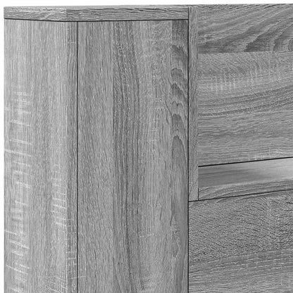 vidaXL Headboard Cabinet with LED Grey Sonoma 180 x 16.5 x 103.5 cm