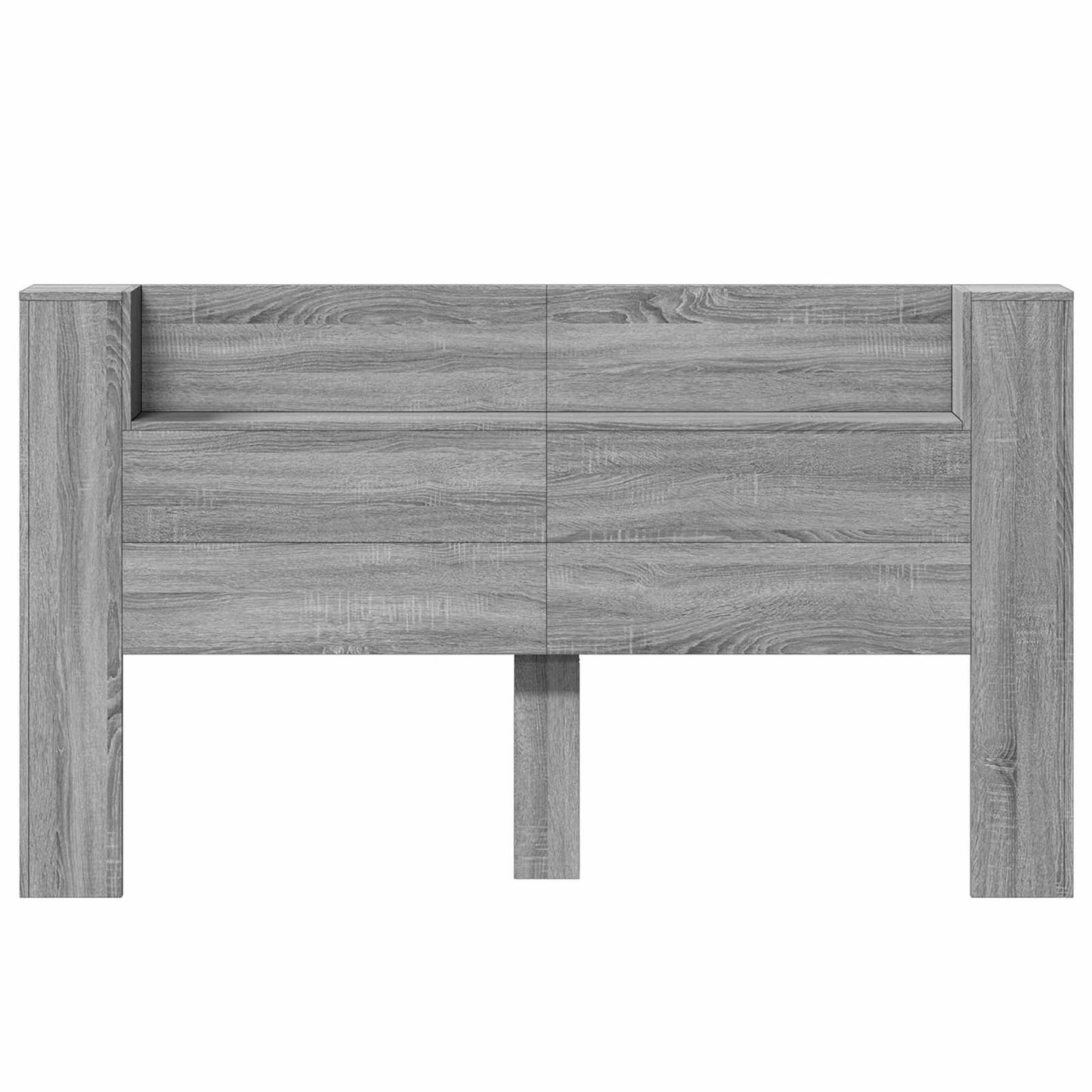 vidaXL Headboard Cabinet with LED Grey Sonoma 180 x 16.5 x 103.5 cm