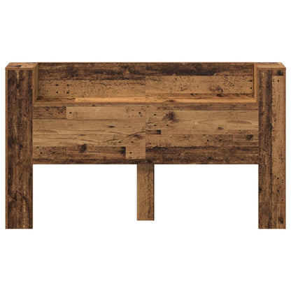 vidaXL Headboard Cabinet with LED Old Wood 180 x 16.5 x 103.5 cm