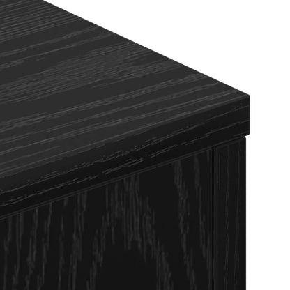 vidaXL Headboard Cabinet with LED Black Oak 180 x 16.5 x 103.5 cm