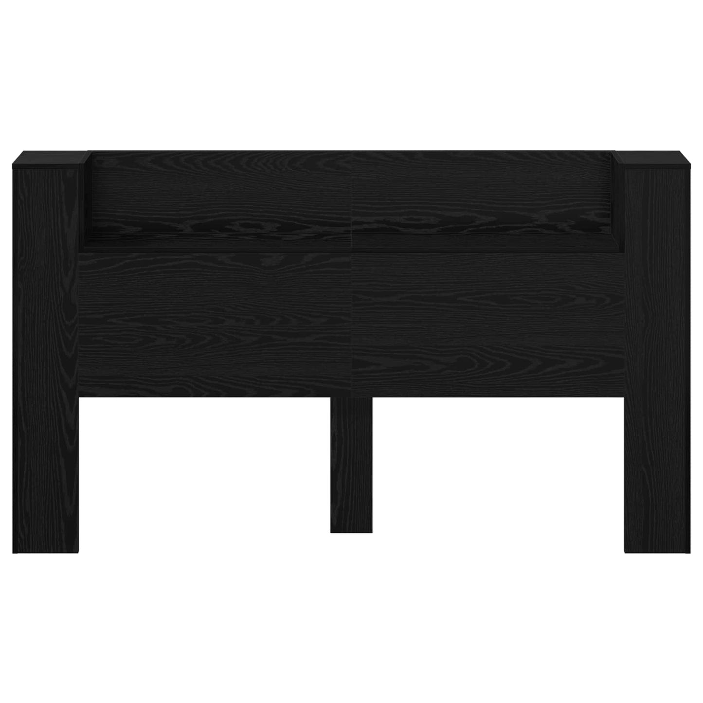 vidaXL Headboard Cabinet with LED Black Oak 180 x 16.5 x 103.5 cm