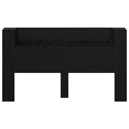 vidaXL Headboard Cabinet with LED Black Oak 180 x 16.5 x 103.5 cm