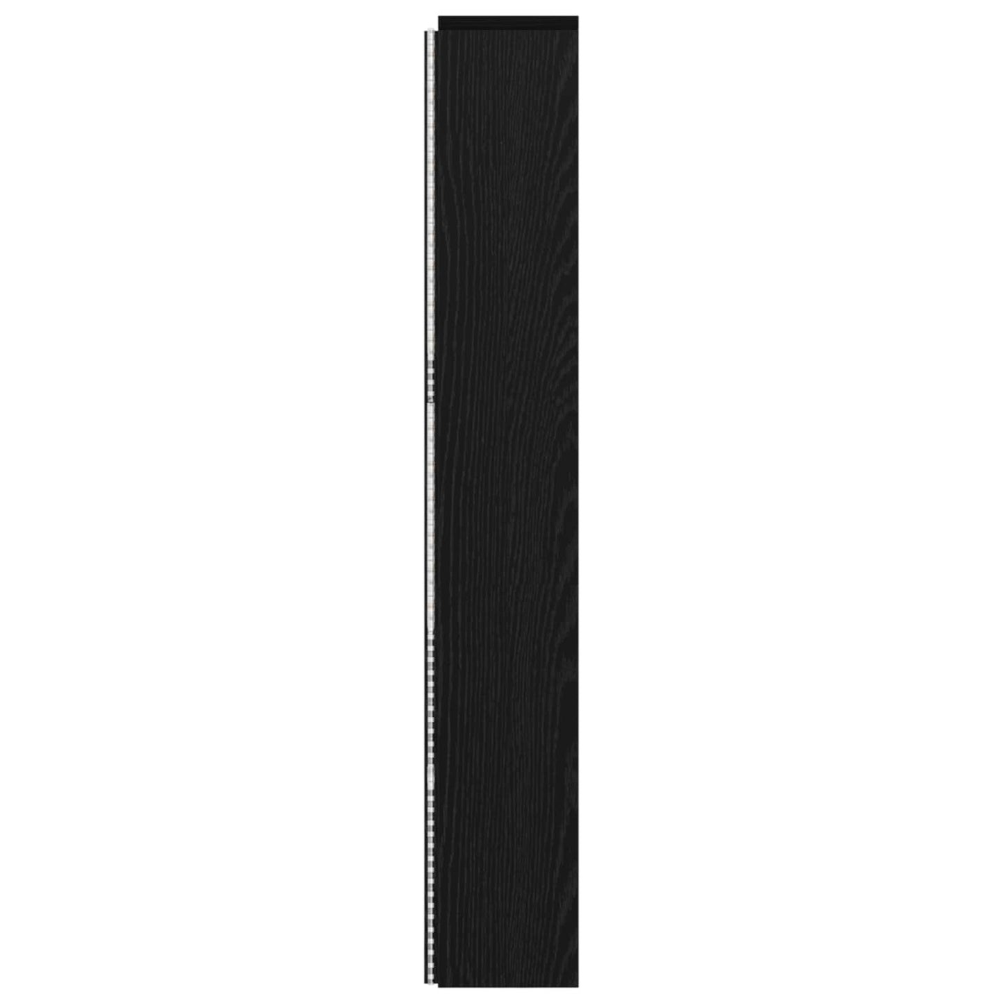 vidaXL Headboard Cabinet with LED Black Oak 180 x 16.5 x 103.5 cm