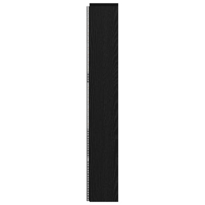 vidaXL Headboard Cabinet with LED Black Oak 180 x 16.5 x 103.5 cm