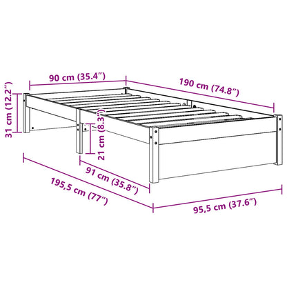 vidaXL Bed Frame Solid-Pine