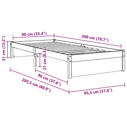 vidaXL Bed Frame Solid-Pine