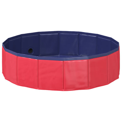vidaXL Children Swimming Pool Folding Red Ø 80 x 20 cm