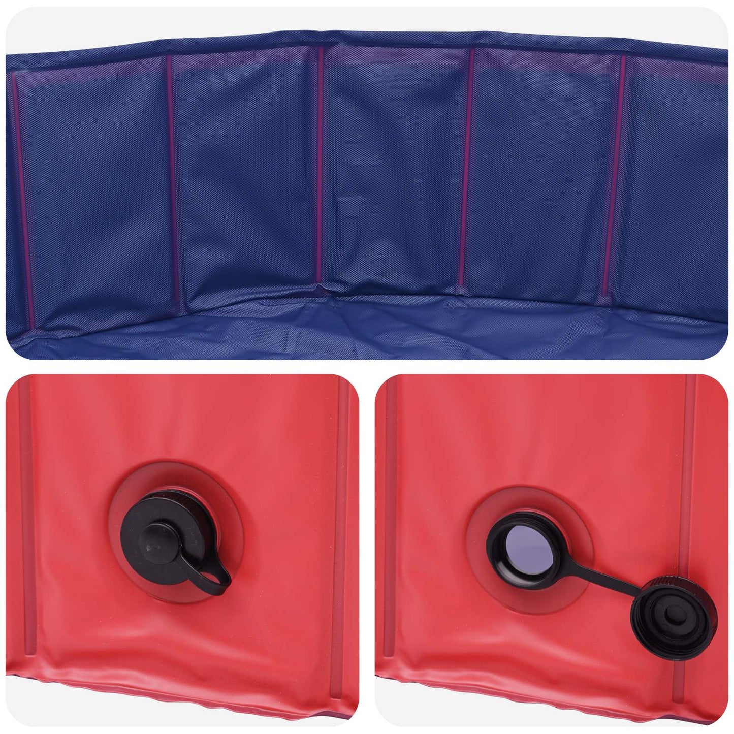 vidaXL Children Swimming Pool Folding Red and Blue Ø 160 x 30 cm