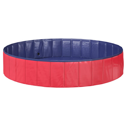 vidaXL Children Swimming Pool Folding Red and Blue Ø 160 x 30 cm