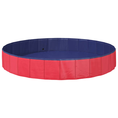 vidaXL Children Swimming Pool Folding Red Ø200 x 30 cm