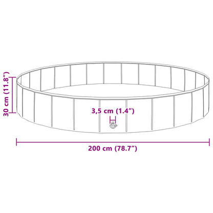 vidaXL Children Swimming Pool Folding Red Ø200 x 30 cm