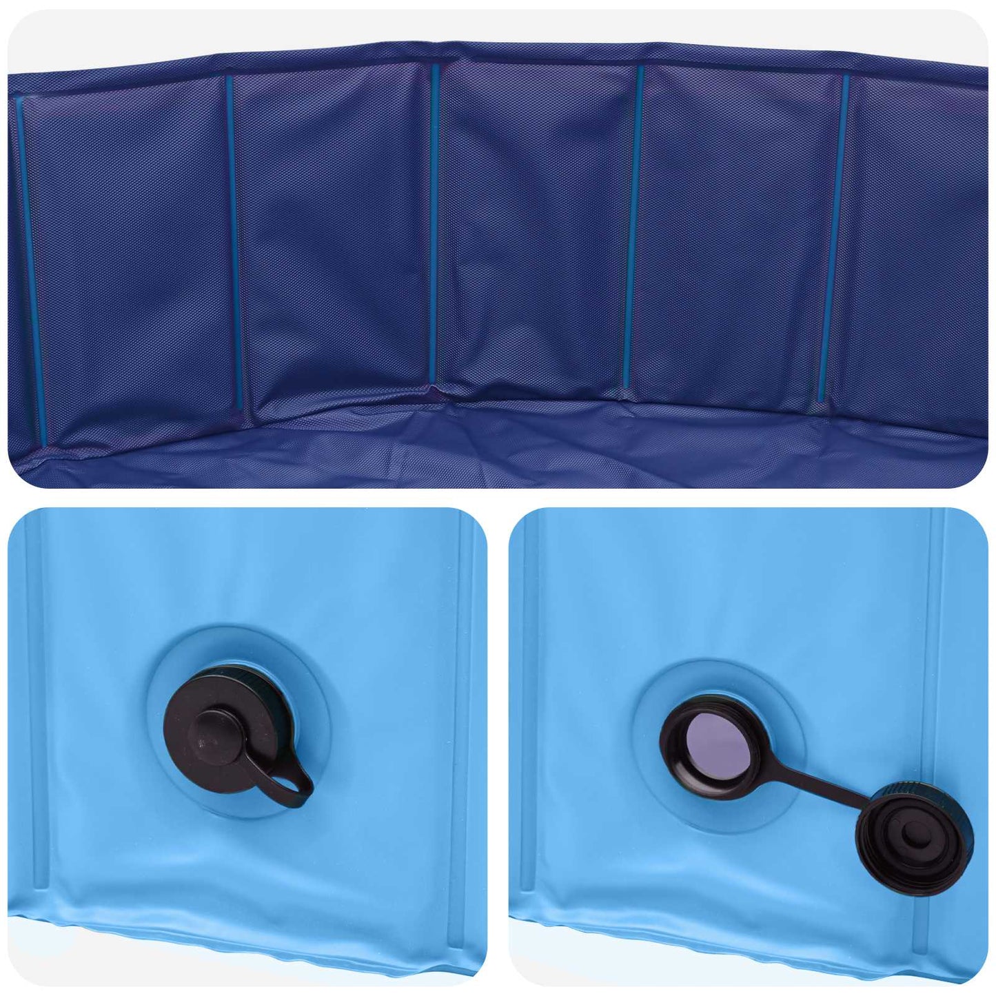vidaXL Children Swimming Pool Folding Blue Ø 80 x 20 cm