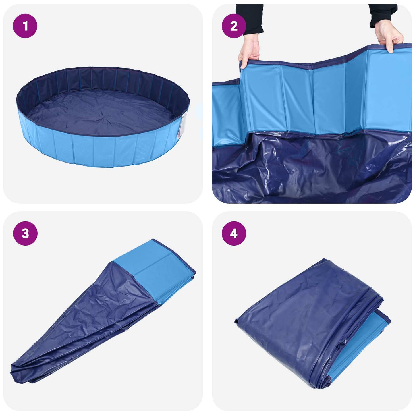 vidaXL Children Swimming Pool Folding Blue Ø 80 x 20 cm