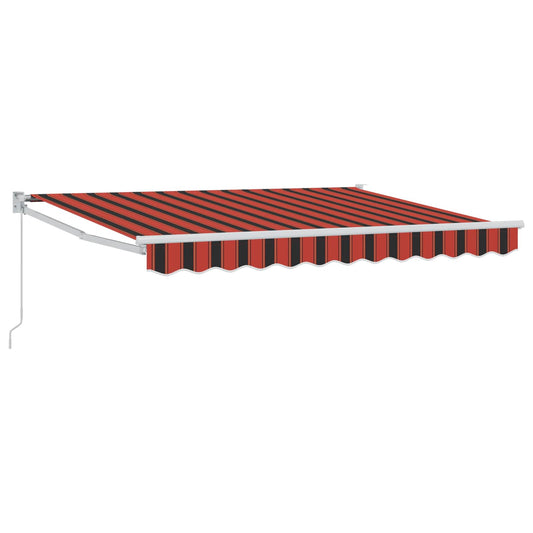 vidaXL Retractable Awning Orange, Black and Yellow 3 x 2 m