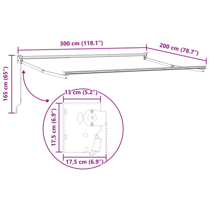 vidaXL Retractable Awning Orange, Black and Yellow 3 x 2 m