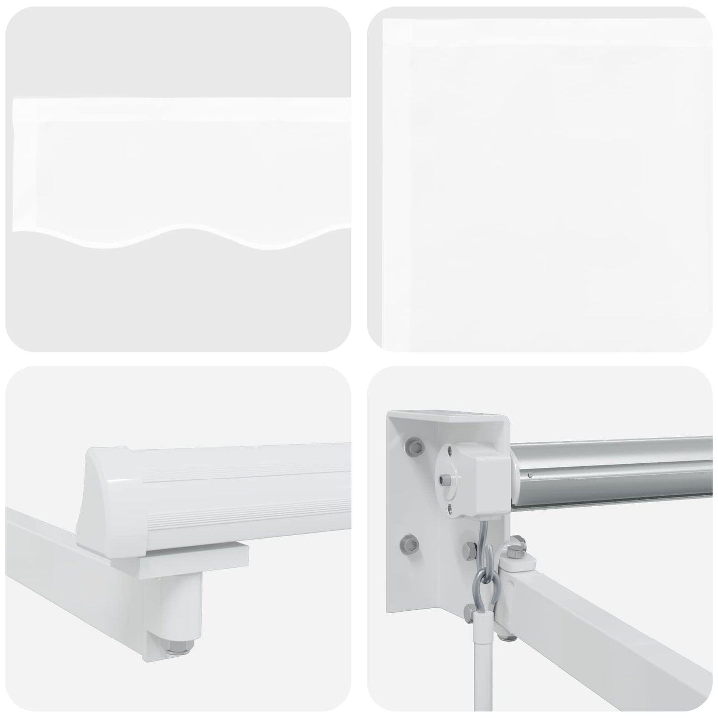 vidaXL Retractable Awning White 3 x 2 m 100% Polyester and Aluminium