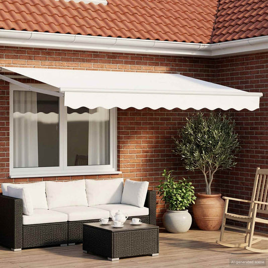 vidaXL Retractable Awning White 3 x 2 m 100% Polyester and Aluminium