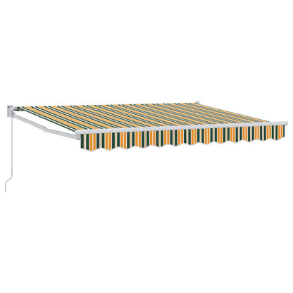 vidaXL Retractable Awning Green and Yellow 3 x 2 m