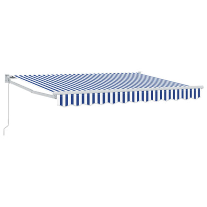 vidaXL Retractable Awning Blue and White 3.5 x 2 m
